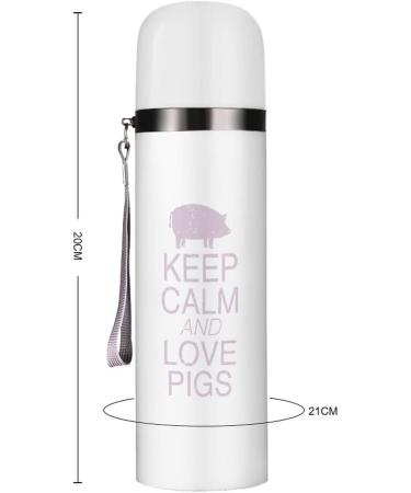 Keep Calm And Love Pigs Insulated Water Bottle 19 OZ Stainless Steel Travel Mug For Drink Sports Camping Hiking Outdoors - Buy Online on GoSupps.com