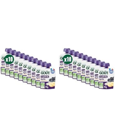 GOOD GO T - Petit D j Myrtille - Gourde Pour B b - D s 6 Mois - Format Nomade - Sans Sucres Ajout s - 10x70g (L'emballage peut varier) (Lot de 2)