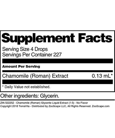 Chamomile (Roman) Glycerite Liquid Extract (1:5) - No Flavor (1 oz ZIN: 522252) - 3 Pack - Buy Online on GoSupps.com