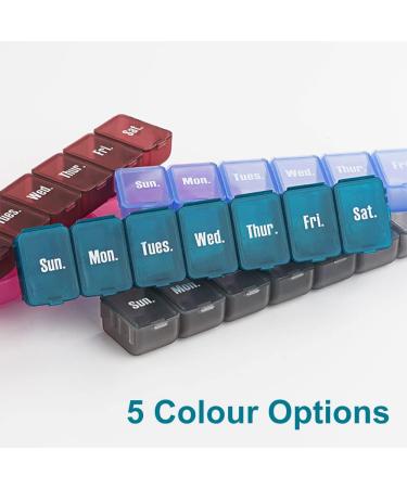 7 Day 1 Time a Day Detachable Travel Pill Box Organiser - Blue - Buy Online on GoSupps.com