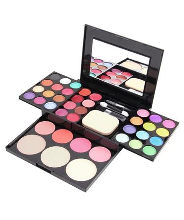 Worparsen Cosmetic Makeup Palette Set Blusher Lip Gloss Shimmers Eyeshadow Palette Makeup Brush Mirror Makeup Set Combination Palette Random