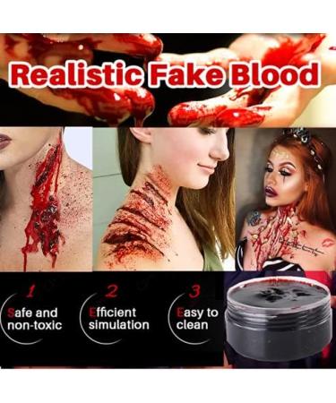 Mysense 3.5oz Nose and Scar Wax SFX Makeup Kit for Halloween Stage & Zombie Effects - Includes 6 Body Paint Colors, Spatula, Fake Blood Gel, Tatooes, Stipple Sponges - Buy Online on GoSupps.com