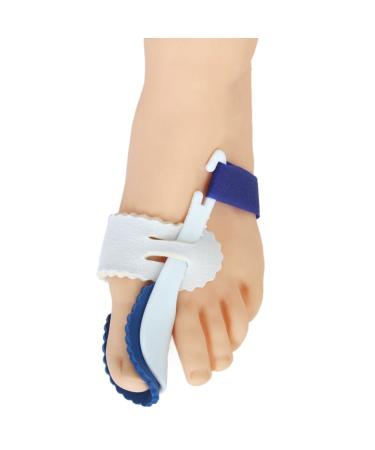 A Pair of Big Toe Bunion Straighteners Night Splint Hallux Valgus Pad Correctors Foot Care (White+Blue)