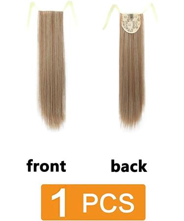Prinfantasy Ombre Light Brown Mix Ponytail Extension - 22 inch Synthetic Clip-On Hairpiece for Women - Buy Online on GoSupps.com