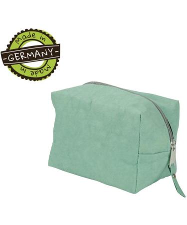 Biozoyg Polly Vegan Cosmetic Bag Size M - Stylish Zipper Organizer in Washable Leather Optics Paper - Mint - Perfect for Makeup and Travel - Buy Online on GoSupps.com