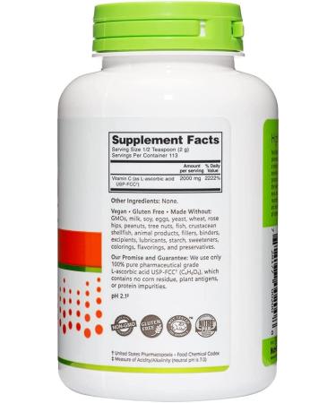 NutriBiotic 100% Pure Vitamin C Ascorbic Acid Powder 8 oz - Boost Immunity - Buy Online on GoSupps.com