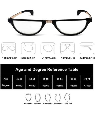 Portable Folding Half Moon Reading Glasses | Blue Light Blocking | Anti Glare 3.5x Readers for Men & Women - Shop Now - Buy Online on GoSupps.com