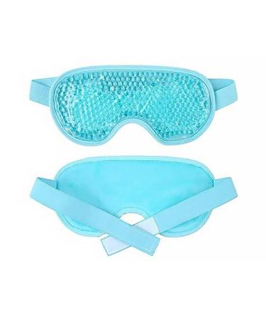 Cooling Eye Cover Reusable Washable Gel Bead Eye Cover for Dark Circles and Eye Bags Durable Sleep Eye Cover for Eye Care Hot Cold Compress Eye Mask for Puffiness Migraines Eye Surgery(sky blue)