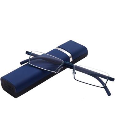 Kokobin 2 St ck Lesebrillen +3.25 Dioptrien | Ultra-Leichte TR90 & Metallrahmen | Halbrand Sehhilfe mit Brillenetui f r Damen & Herren | Schwarz & Blau - Buy Online on GoSupps.com