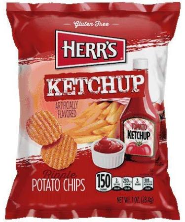 Herr's Potato Chips, Ketchup Flavored, 1 Oz. (Pack of 7) Ketchup 1 Ounce (Pack of 7)