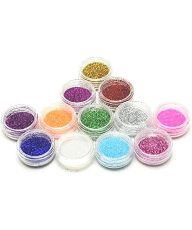 12 Mix Color Glitter Powder Dust Nail Art Acrylic Glitter Powder Nail Tips Decoration DIY Nail Art Pigment Glitter Dust Powder Set - Buy Online on GoSupps.com