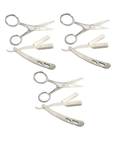 Minkissy 6 STK Stainless Steel Inoxlm Hahrschneidger t Z rchare trip places of shears Agn Razor Made of stainless steel mustache corder fryer razor shear handbook razor yangjiang