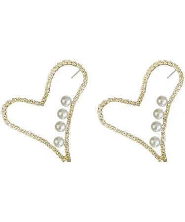 MUAYOUAUM Heart Pearl Earrings A2143 for Women and Girls - Elegant and Stylish Accessory - Buy Online on GoSupps.com