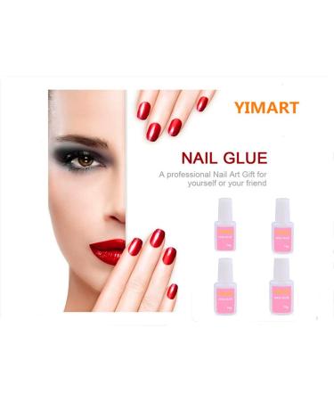 YIMART 10g Fast Drying Nail Glue with Brush (4pcs) - Strong Adhesive for False Nail Tips & Manicure Decoration - Buy Online on GoSupps.com