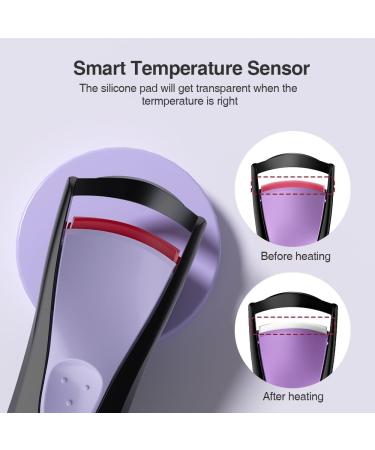 TOUCHBeauty Professional Heated Eyelash Curler | Upgrade Portable Electric Curler for Long-Lasting Painless Eyelash Curling - Curved Purple Design - Buy Online on GoSupps.com