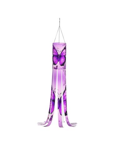 Purple Butterfly Holiday Hair Dryer Small Size wear-Resistant Oxford Cloth Light and Elegant Sun-Resistant and rain-Resistant Halloween Decoration