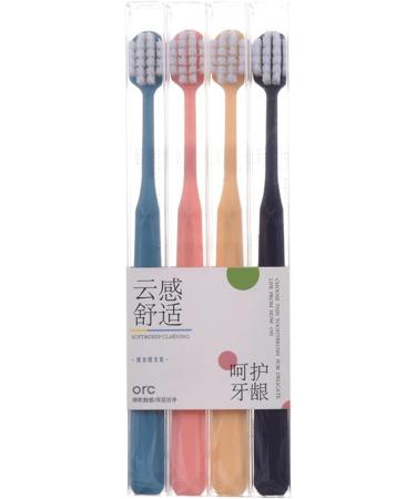 Soft Bristle Toothbrush Set for Adults - Deep Cleaning Portable Travel Brushes for Men & Women - 4 Pack - Buy Online on GoSupps.com