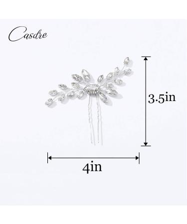 Silver Crystal Bride Wedding Hair Pin - Bridal Hair Piece for Women and Girls - Buy Online on GoSupps.com