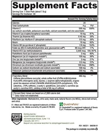ATP Natural Citrus Flavor Electrolyte Drink | Energy Antioxidants & Vitamins | 30 Stick Pack - Buy Online on GoSupps.com