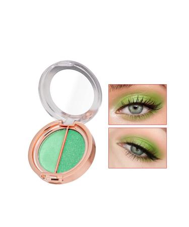 Timipoo Double color eye shadow  high pigment eye makeup palette  matte shimmer metal eye shadow powder  waterproof and durable color eye shadow (08Shallow lake green)