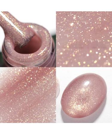 15ml Reflective Glitter Rubber Base Gel Nail Polish Glass Bottle Sparkling Sequins Soak Off UV LED Gel Varnish for Manicure - (Color: 8)
