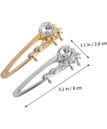 Beaupretty Wedding Crystal Barrettes rhinestone small hair barrettes metal hair clips for women hairpin women hair clips womens hair clips alligator clips for hair Miss button wedding Hair - Buy Online on GoSupps.com