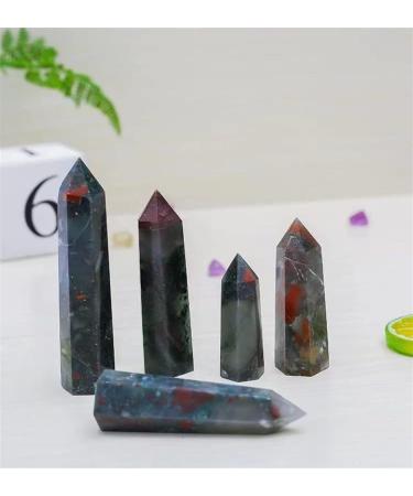 75MM-85MM Natural Blood Stone Point Tower Quartz Crystal Wands 1pc Suitable for Home Crystals Raw Stones and Minerals Stone Mineral Specimen - Buy Online on GoSupps.com