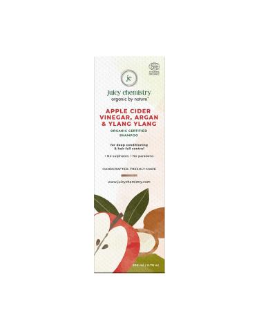 Juicy Chemistry Organic Shampoo for Women - Deep Conditioning Hair Loss Control with Apple Cider Vinegar Argan & Ylang Ylang - 200ml - Buy Online on GoSupps.com