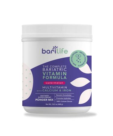 Bari Life Complete Bariatric Multivitamin Powder w/ Calcium Citrate and Iron (Watermelon 60) Watermelon 1.03 Pound (Pack of 1)