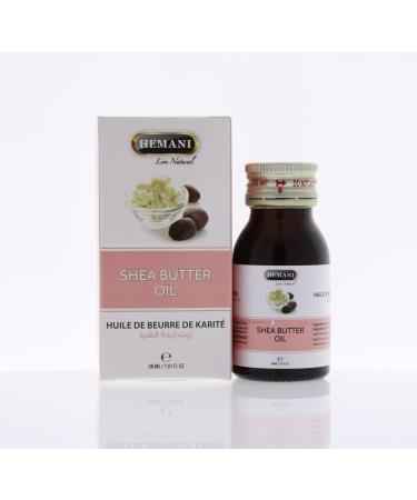 Hemani Shea Butter Oil (30ml) - 100% Pure Natural Moisturizer for Skin & Hair Rich in Vitamins A E & F Hydrates & Nourishes Dry Skin Promotes Hair Growth.