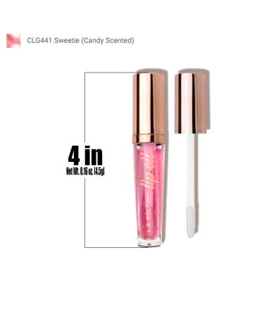 LA Colors Sweetie Lip Oil Lipgloss CLG441 - Candy Scented Hydrating Balm + Free Zipper Bag - Buy Online on GoSupps.com