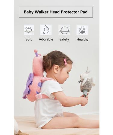 JunNeng Toddler Baby Head Protector Pad with Knee Pads & Anti-Slip Socks - Pink Butterfly Design | 6 Months-3 Years - Buy Online on GoSupps.com