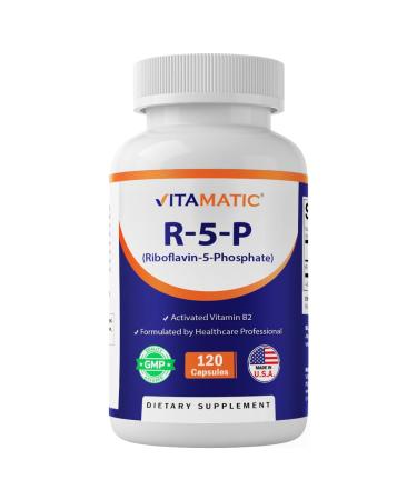 Vitamatic R-5-P Riboflavin-5-Phosphate (Vitamin B2) 50 mg | 120 Capsules | High Potency Easy-to-Swallow Vegetarian Capsules 120 Count (Pack of 1)