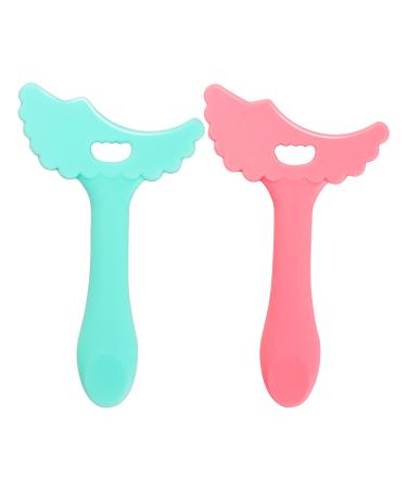 2Pcs Silicone Eyeliner Tool Eyeliner Stencil Reusable Eyeliner Helper Tool Applicator Guard Pads Eye Makeup Tool for Eyeliner Eyelashes Eye Makeup(Pink Green)
