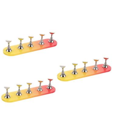 FRCOLOR 3 Sets Nail Practice Holder Decorative Nail Stand Nail Holder for Nail Art Nail Presentation for Practice Beauty Nail Stand Nail Stand Training Plastic Nail Press Magnetic