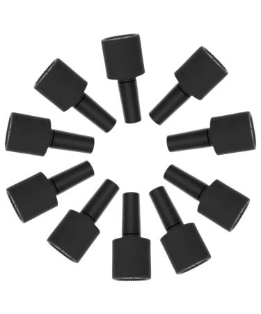 OUNONA OUNONA 10 Pieces Oblate Shaped Nail Polish Bottles Matte Black Nail Polish Storage for DIY Mixing Nail Polish Colors Lightweight Convenient for Travel
