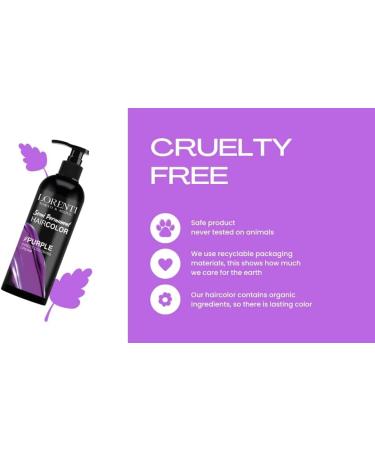 Lorenti Semi Permanent Direct Coloring Cream | Long Lasting Hair Colour Result | Purple 250ml - Buy Online on GoSupps.com