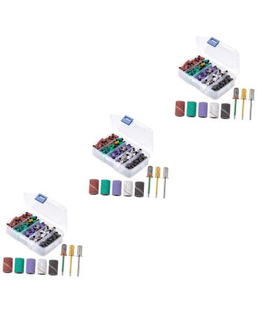 3 Sets nail polish set nail polishing band fine sanding bands for nail drill manicure band nail kits fine grit sanding bands for nail drill nails kit nail bit alloy mandrel frosted