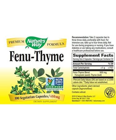 Nature's Way Fenu-Thyme 900 mg - 100 Vegan Capsules for Digestive Health - Buy Online on GoSupps.com