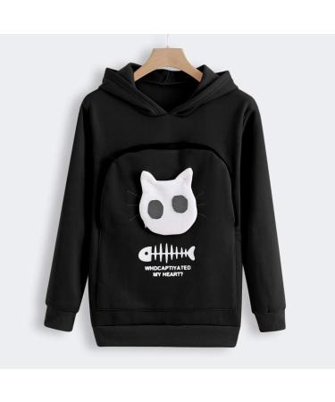 Women's Long Sleeve Cat & Dog Hoodie Sweater with Big Bag & Zipper - Warm Stylish Sweatshirt - Buy Online on GoSupps.com
