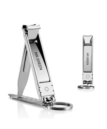 MR.GREEN Collapsible Nail Clippers Small and Thin Portable Travel Nail Scissors Cutter Stainless Steel Manicure Tools with Nail Files (Eco-Packaging)