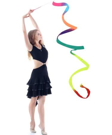 SAVITA Dance Ribbons - 78.7 Inch Gymnastics Ribbon Streamers for Kids & Adults - Twirling Ribbons with Dancer Wand - Perfect for Dancing Training & Birthday Parties - 2pcs - Buy Online on GoSupps.com