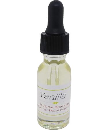 Vanilla Scented Body Oil Fragrance Glass Dropper Top - Gold - 1/2 oz. - ID#23197