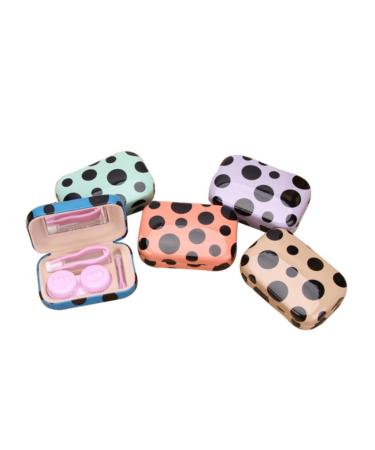 Healeved 2st contact tweezers carrier bag for contact lenses eye contact container for the travel mini contact lens tank contact lenses tweezers travel kit glasses frame mirror box 8.5*5.5 cm blue