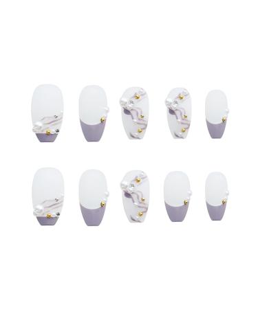 Chtom Ni a 70-Purple Baller Fake Nails Wearing Nail Sticker 1-Sheets
