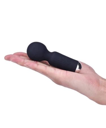 Mini Massager - Handheld Massager - Cordless Mini Massager - Ergonomic Mini Massager for Muscle Tension and Pain Relief – Waterproof Silicone – Quiet Mini Massager Black
