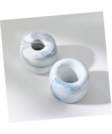 Zerodeko 6-Piece Mini Ceramic Storage Set Blue Round Toothpaste Pot & Washbasin Organizer for Travel & Worktops - Buy Online on GoSupps.com