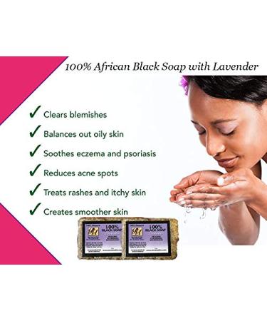 Buy RA Cosmetics 100% Natural Black Soap with Lavender 5oz - Best Organic Skincare for All Skin Types Ships Internationally - Buy Online on GoSupps.com