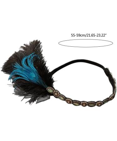 amangul Feather Headpiece Woman Carnivals Flapper Headband Mardi Gras Headpiece Masquerade Headpiece Gatsbys Headpiece(Black) - Buy Online on GoSupps.com