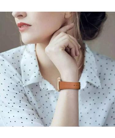 EDIMENS Genuine Leather Bands for Fitbit Versa 3 / Sense | Light Brown Small 5.7 - 7.8 - Buy Online on GoSupps.com